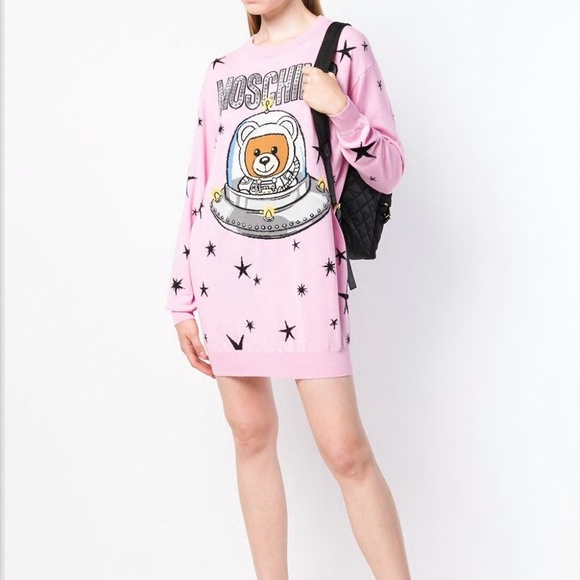 Moschino Sweaters - Toy Bear Knit Wool Sweater Dress